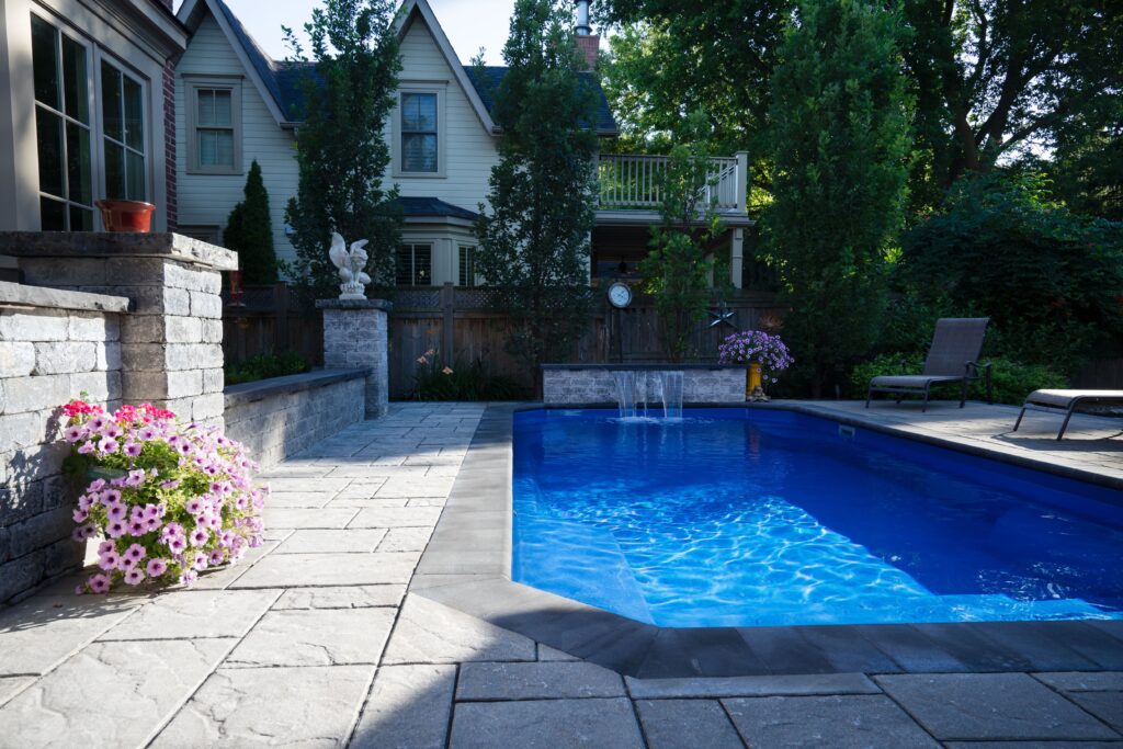 coping edging around a pool edge
